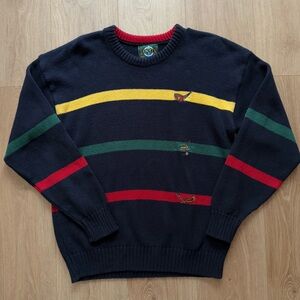 Vintage Stripe Knit Golf Holiday Sweater